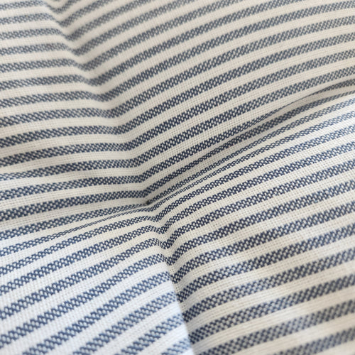 Coussin de banc textile recyclé rayé bleu et blanc (37 x 115 cm)
