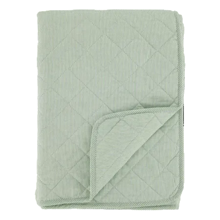 Couverture piquée en coton à rayures vert et blanc, décoration campagne chic et maison de charme