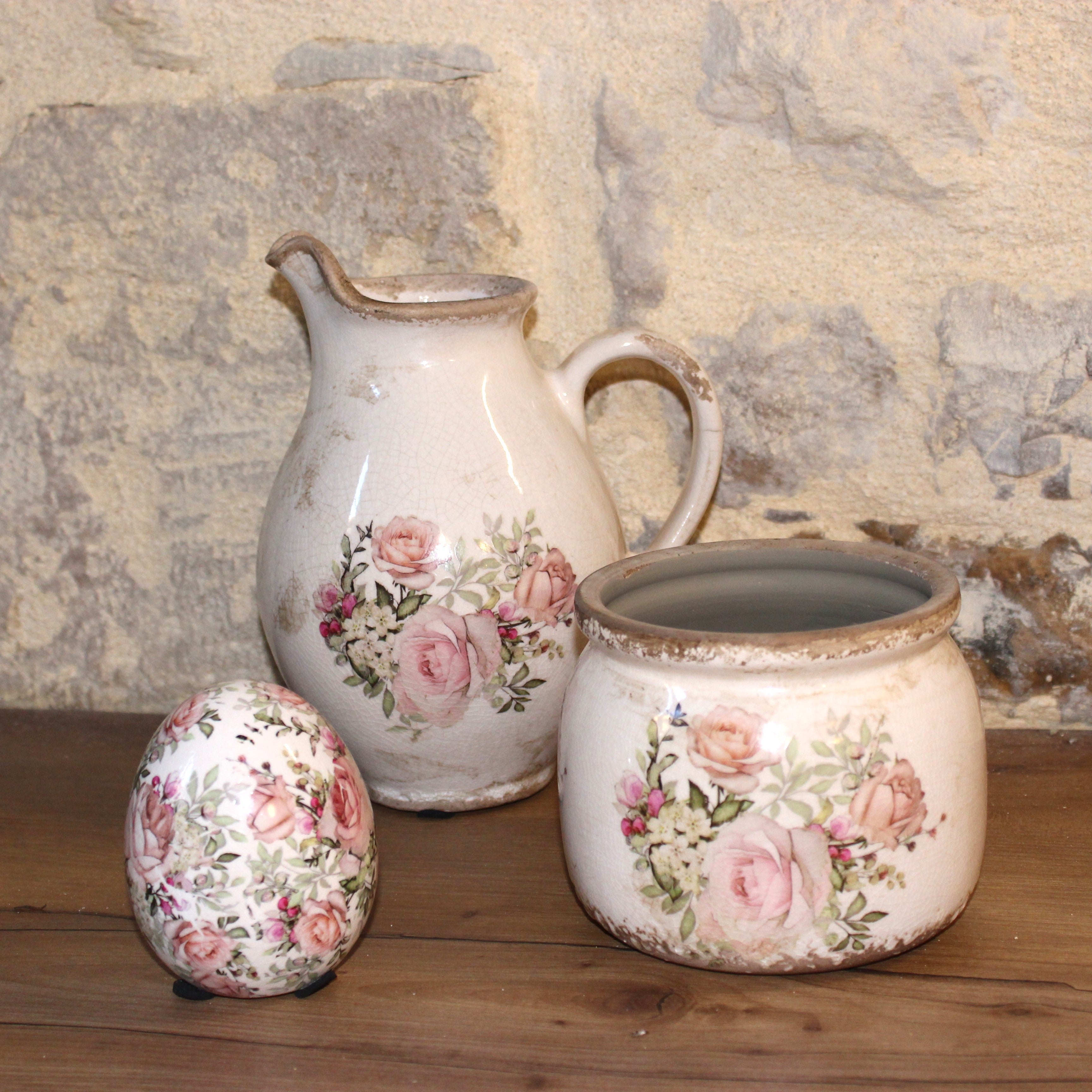 joli oeuf en céramique à poser -ambiance campagne chic - maison de charme - Clayre & Eef - Maison Ysance 