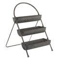 Étagère à plantes en métal gris pour jardin style campagne chic maison de charme
