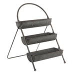 Étagère à plantes en métal gris pour jardin style campagne chic maison de charme