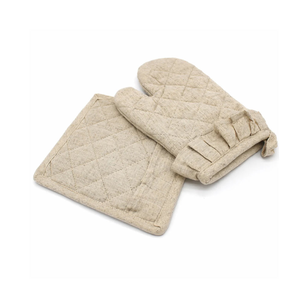 gant et manique chambray beige -esprit campagne chic et maison de famille - Comptoir de Famille - Maison Ysance 