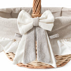 Panier ovale en osier et tissu Grand Modèle