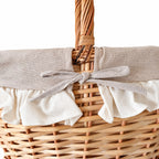 Panier ovale en osier et tissu Grand Modèle