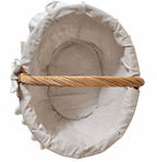 Panier ovale en osier et tissu Grand Modèle