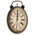 Horloge murale en métal forme réveil ancien avec cadran Café Paris