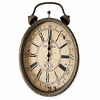 Horloge murale en métal forme réveil ancien avec cadran Café Paris