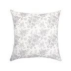 Housse de coussin blanc et gris 45x45 style campagne chic en coton recyclé