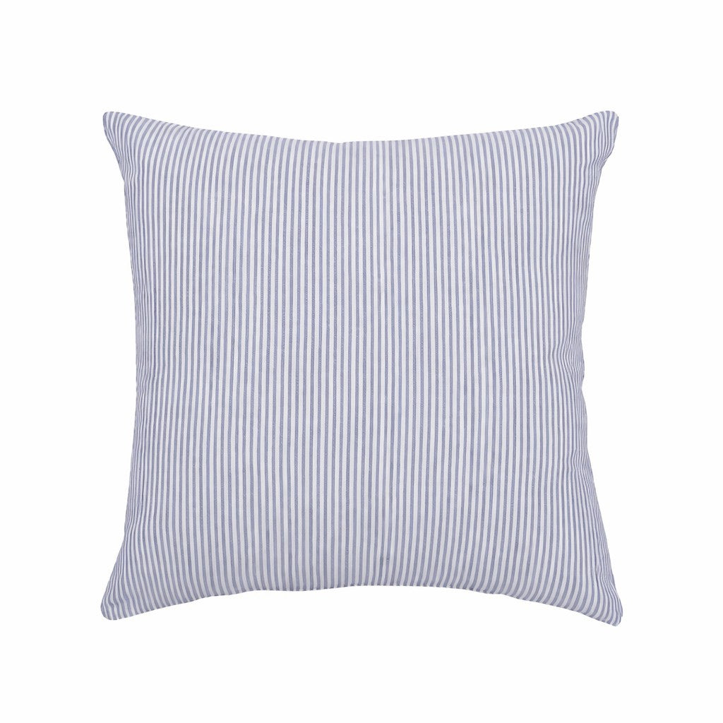 Housse de coussin décorative gris bleu et blanc 45x45 pour intérieur campagne chic et maison de charme
