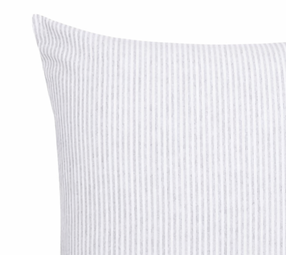 Housse de coussin 45 x 45 cm gris clair/blanc en textile recyclé