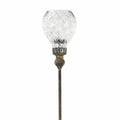 Lanterne sur pique en verre et métal pour jardin ambiance campagne chic et romantique