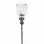 Lanterne sur pique en verre et métal pour jardin ambiance campagne chic et romantique