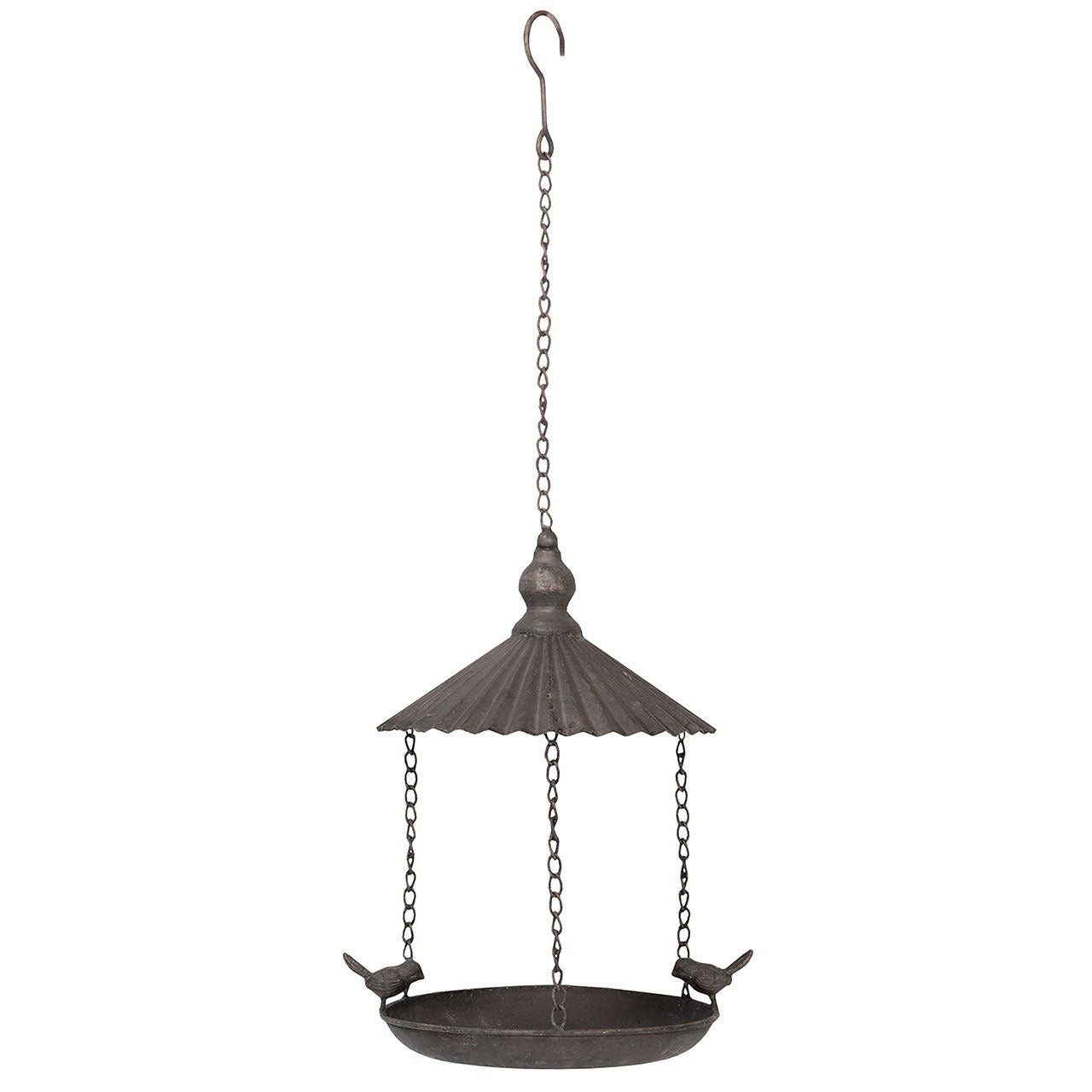 Mangeoire à oiseaux suspendue en métal dans jardin style campagne chic maison de charme