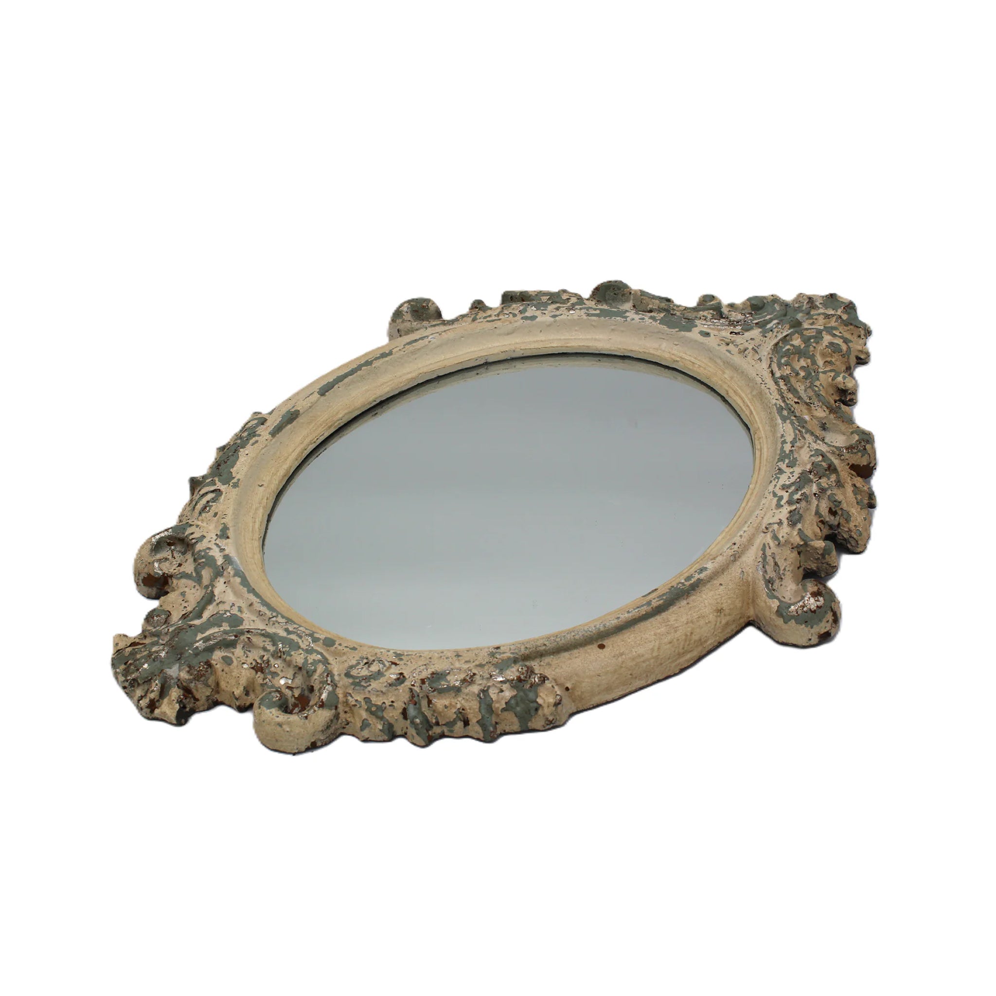 Miroir sculpté patiné style ancien et campagne chic - Clayre & Eef - Maison Ysance