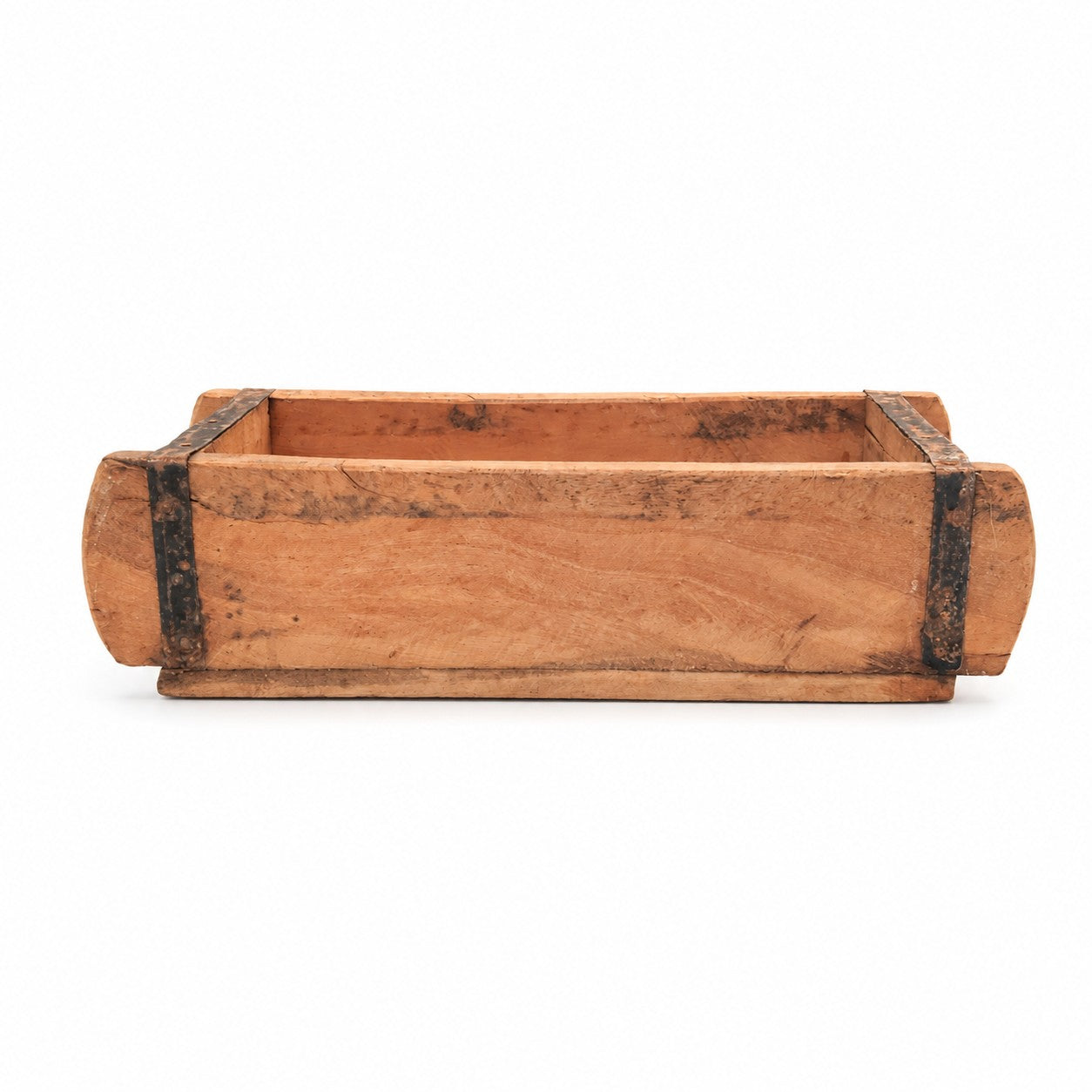 Moule à brique ancien Grimaud en bois recyclé, objet authentique de brocante pour une décoration campagne chic et maison de caractère.