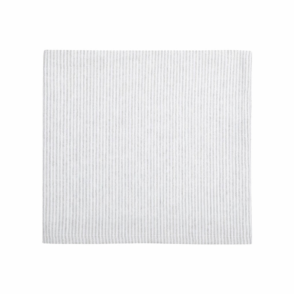 Nappe rayée gris et blanc pour décoration de table maison de caractère style campagne