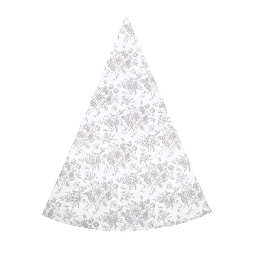 Nappe ronde blanc et gris 160 cm style campagne chic en coton recyclé