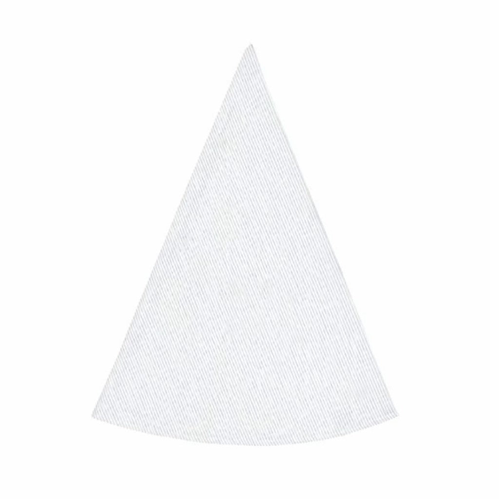 Nappe ronde gris et blanc 160 cm style campagne chic en textile recyclé