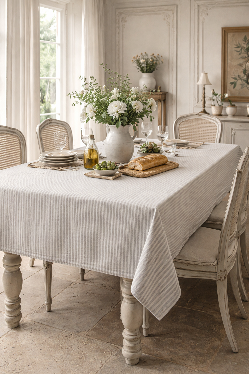 Nappe rectangulaire esprit gustavien chic et élégante