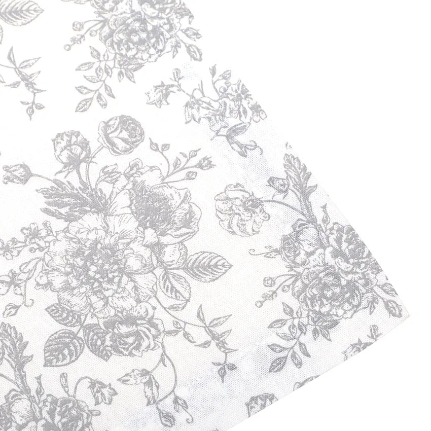 Nappe blanc et gris pour décoration de table esprit maison de charme et campagne chic
