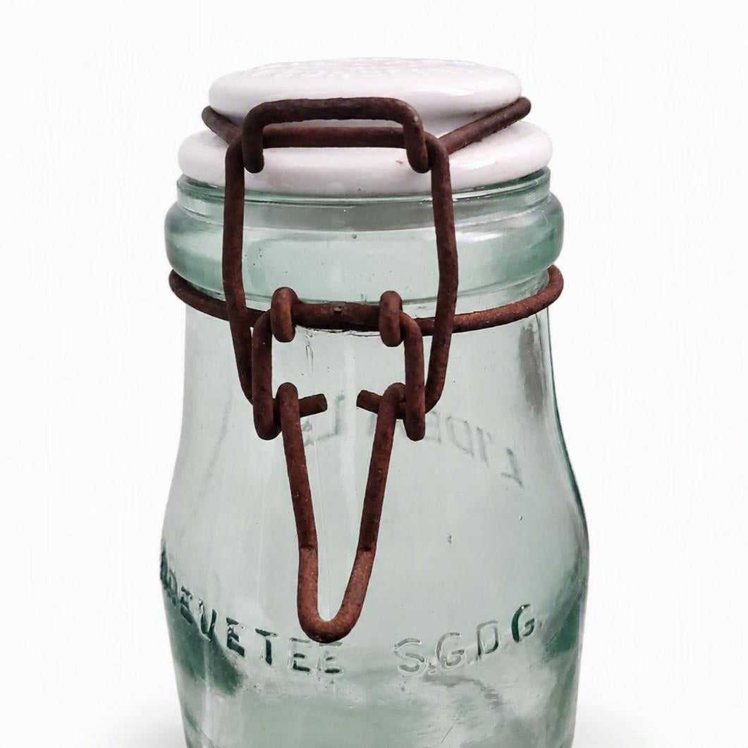 Bocal ancien "L'Idéale" en verre