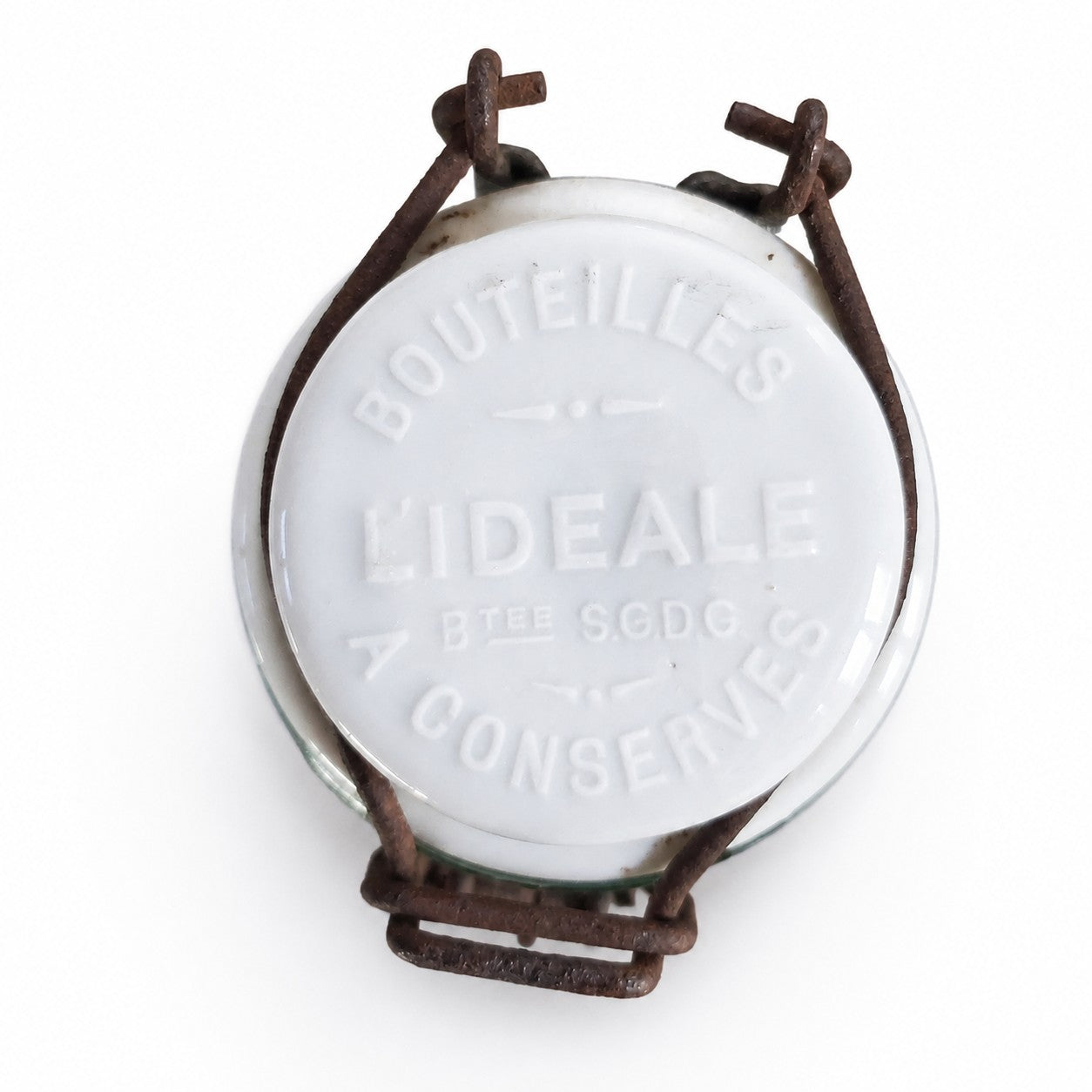 Bocal ancien "L'Idéale" en verre