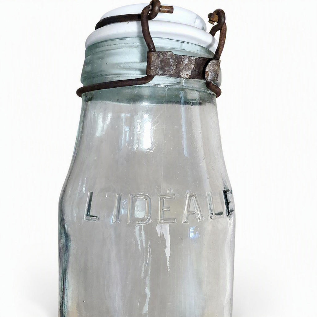 Bocal ancien "L'Idéale" en verre