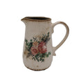joli pichet décoratif à motif fleurs pour une décoration campagne chic et maison de charme - Clayre & Eef - Maison Ysance