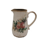 joli pichet décoratif à motif fleurs pour une décoration campagne chic et maison de charme - Clayre & Eef - Maison Ysance