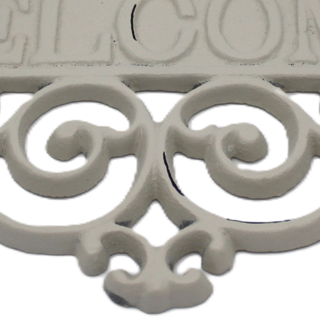 plaque de décoration murale welcome en fonte - campagne chic -Maison Ysance 