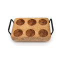 porte oeufs 6 empreintes en bois de manguier et fer  - décoration campagne chic et maison de  famille - Comptoir de Famille - Maison Ysance