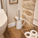 Porte-brosse WC en céramique blanc cassé style maison de charme et campagne chic