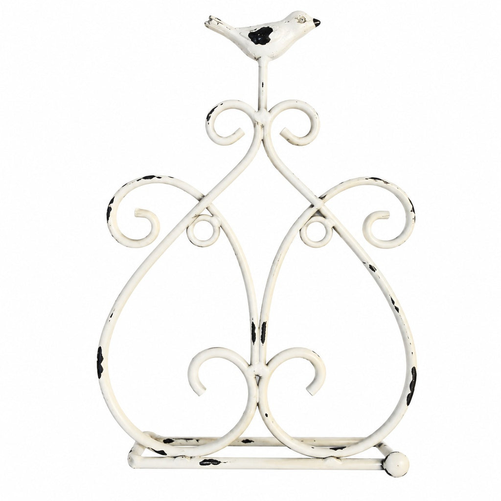 Aged metal wall-mounted toilet paper holder
