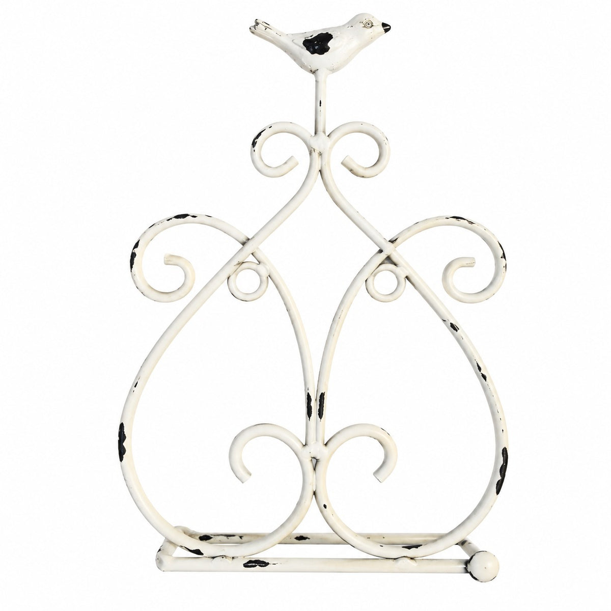 Aged metal wall-mounted toilet paper holder