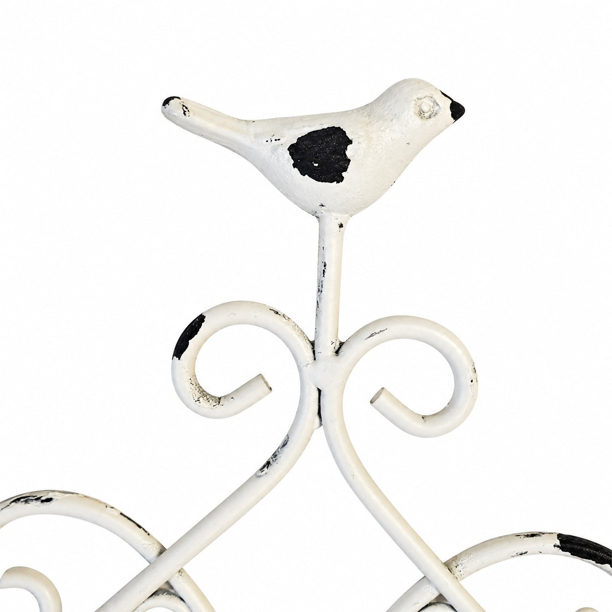Aged metal wall-mounted toilet paper holder