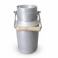Petit pot à lait ancien en aluminium patiné, accessoire de ferme authentique idéal pour une décoration cottage, campagne chic ou brocante