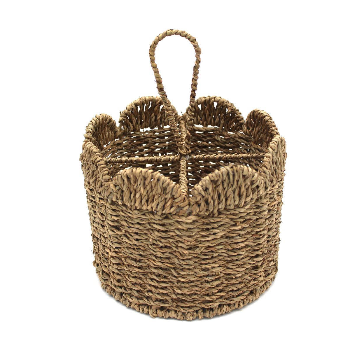 panier range couverts 4 compartiments  en jonc de mer - esprit campagne chic et maison de famille - Comptoir de Famille - Maison Ysance
