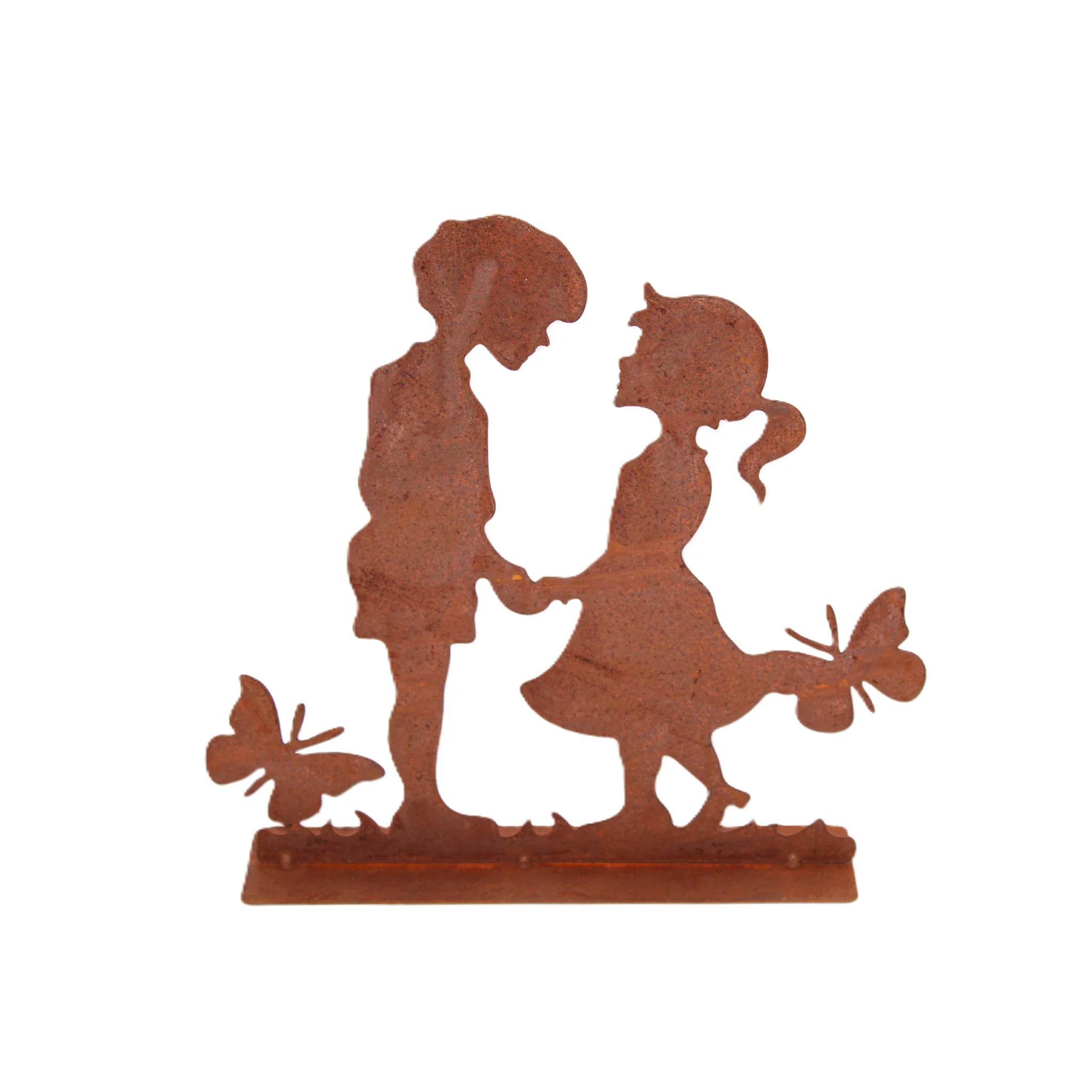 jolie sculpture en métal  avec un motif enfants pour une décoration du jardin campagne chic et maison de charme - Clayre & Eef - Maison Ysance