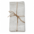 Serviette de table campagne chic rayées gris et blanc