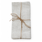 Serviette de table campagne chic rayées gris et blanc