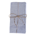 Serviette de table gris foncé et blanc rayée 45x45 en textile recyclé style campagne chic