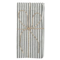 Serviette de table rayée vert olive et beige 45x45 en textile recyclé style campagne chic