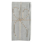 Serviette de table rayée vert olive et beige 45x45 en textile recyclé style campagne chic
