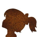 Silhouette petite fille aux ballons métal corten marron campagne chic - Clayre and Eef - Maison Ysance 