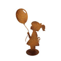 Silhouette petite fille aux ballons métal corten marron campagne chic - Clayre and Eef - Maison Ysance 