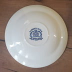 Six soucoupes anciennes en faïence anglaise bleue et blanche