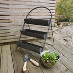 Support plantes extérieur en métal pour décoration jardin bucolique et maison de campagne