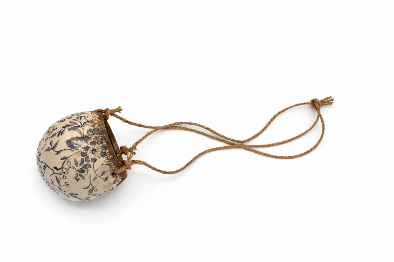 petit pot en céramique à suspendre à fleurs bleues - campagne chic et maison de charme - Clayre & Eef - Maison Ysance 