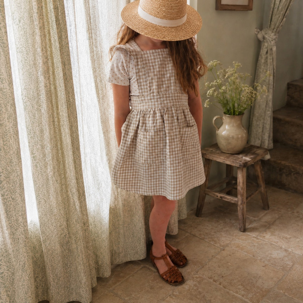 Tablier enfant style farmhouse pour pâtisserie et cuisine en famille