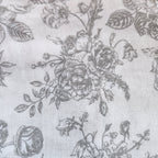 Tablier adulte à fleurs gris et blanc